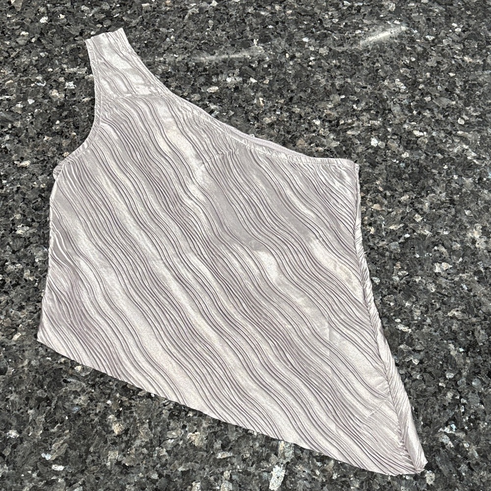 Dolan Silver One-Shoulder Top